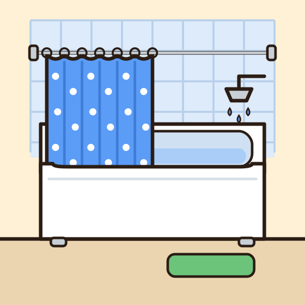 Inside the tub